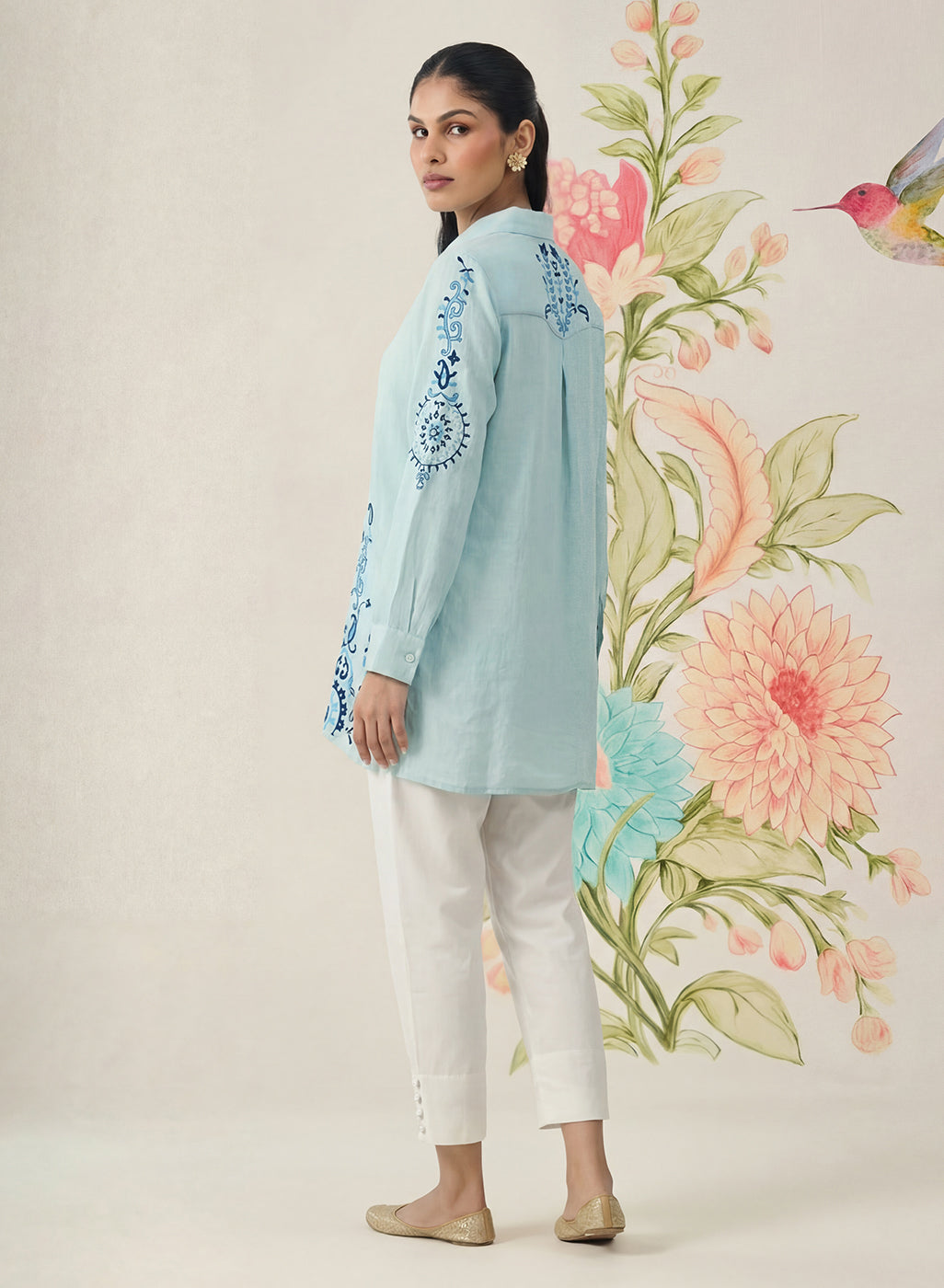 Heli Spa Embroidered Cotton Blend Shirt