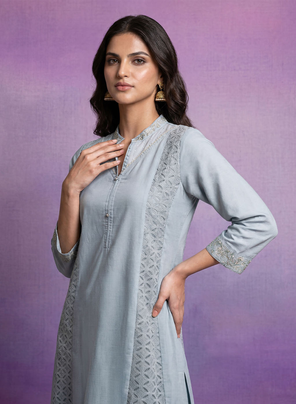 Spa Embroidered A-line Kurta Set