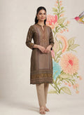 Moor Olive Printed Long Kurta