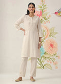 Suroor Ivory Embroidered Chanderi Kurta Set