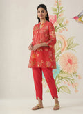 Chandrika Red Floral Printed Cotton Co-ord Set