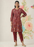 Jhumri Maroon Cotton Blend Printed Co-ord Set