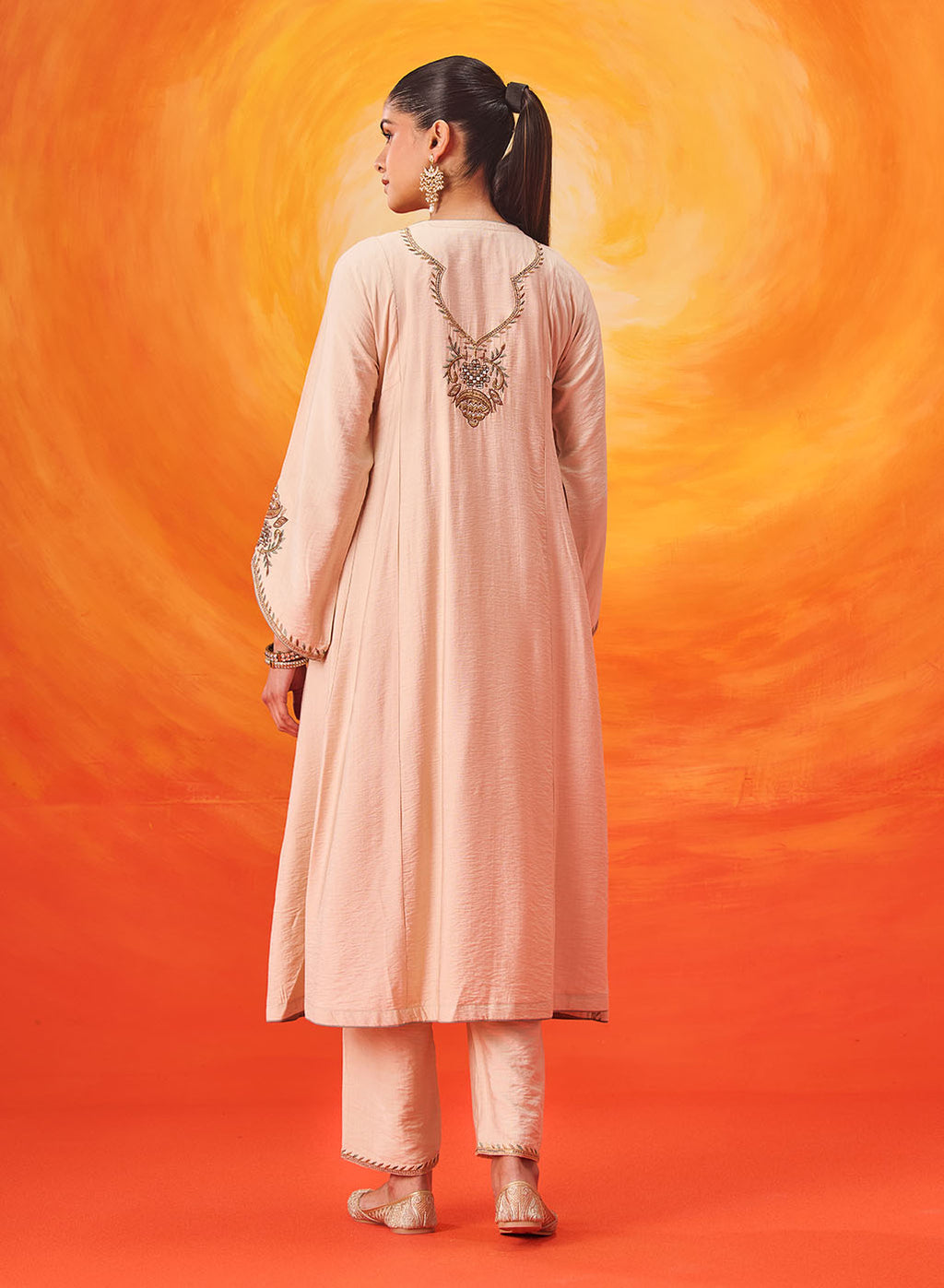 Vaara Ariza Ivory Embroidered A-line Suit Set with Dupatta