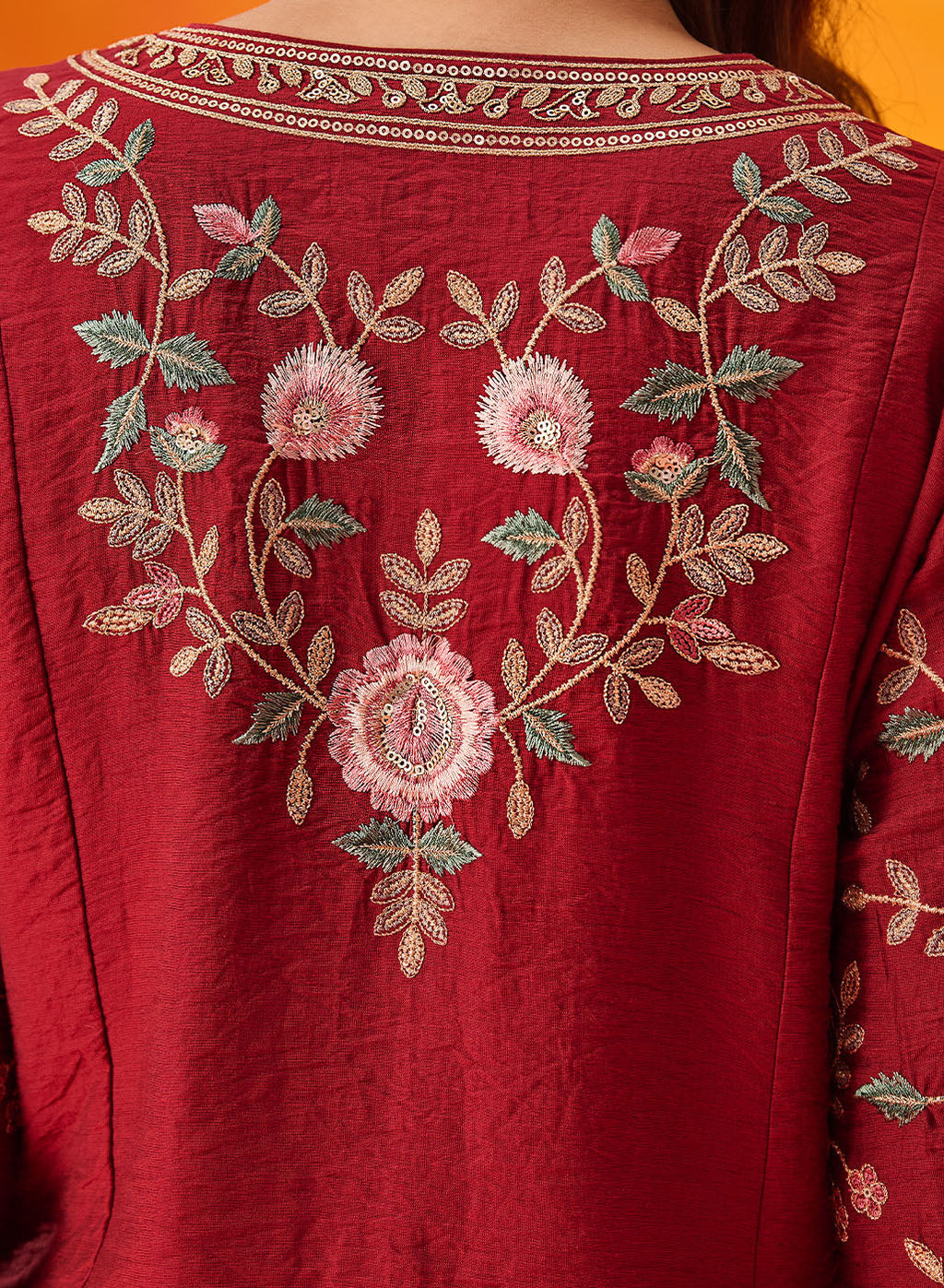 Vaara Kalini Maroon Embroidered Suit Set with Dupatta