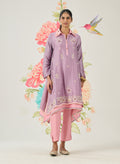 Vaara Ishq Purple Embroidered A-line Kurta Set