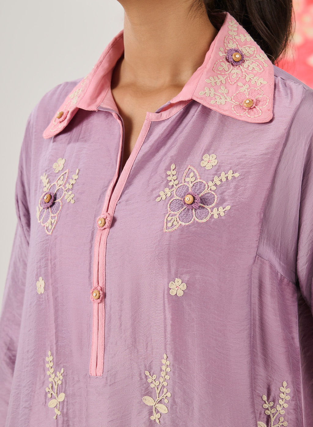 Vaara Ishq Purple Embroidered A-line Kurta Set