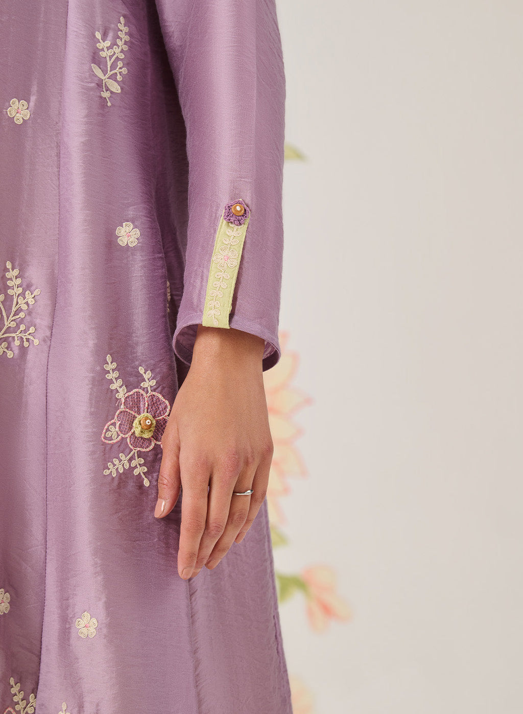 Vaara Ishq Lavender Embroidered A-line Kurta Set