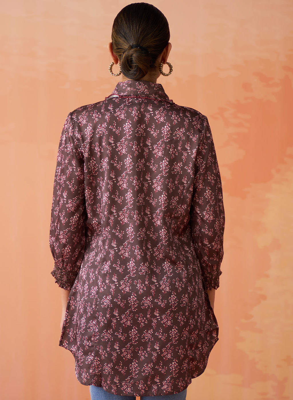 Saanjh Brown Printed Kurti for Women