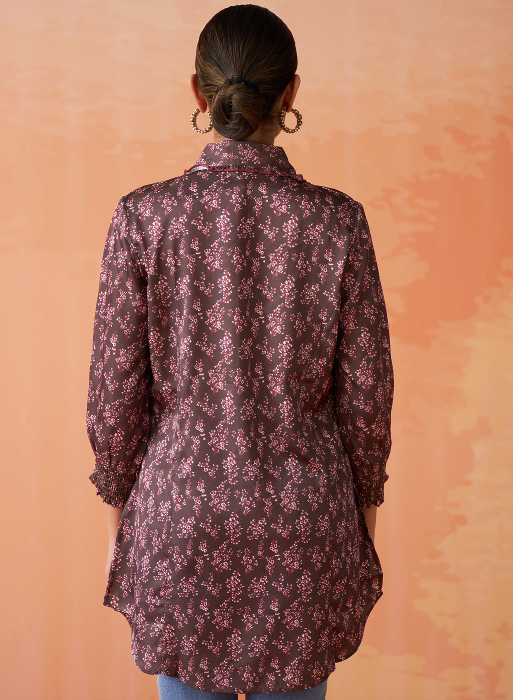 Saanjh Brown Printed Kurti for Women