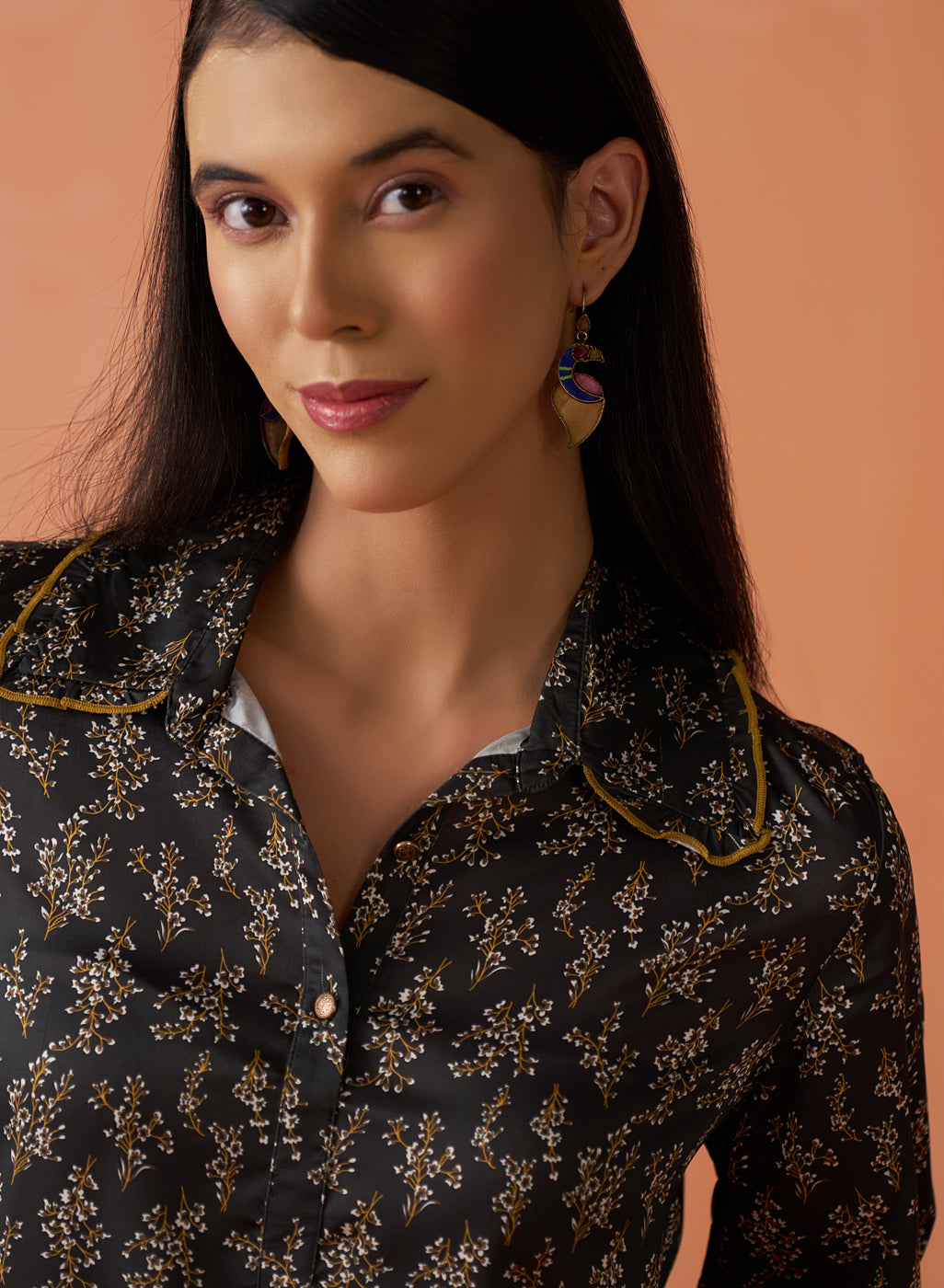 Saanjh Green Printed Top for Women