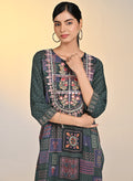 Sultana Green Mirror Work Kurta for Women