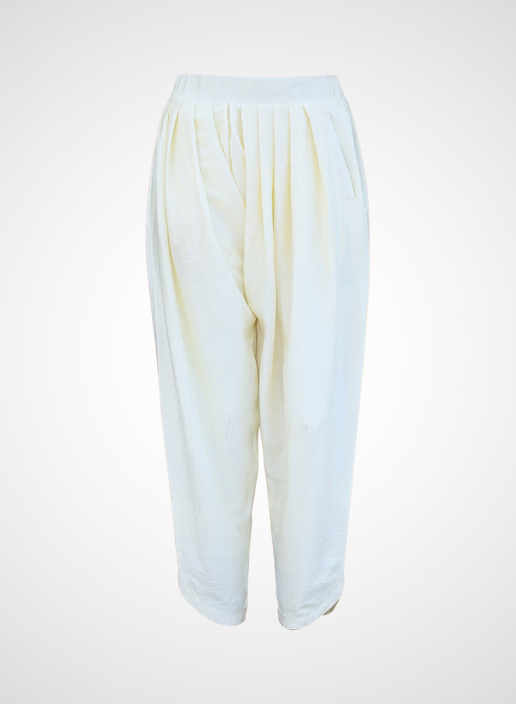 Ivory Satin Relaxed Fit Salwar