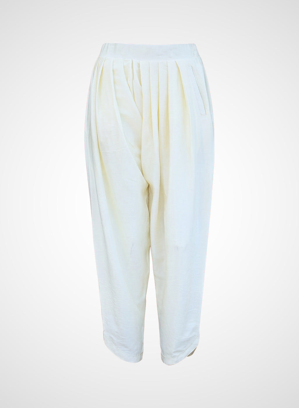 Ivory Satin Relaxed Fit Salwar