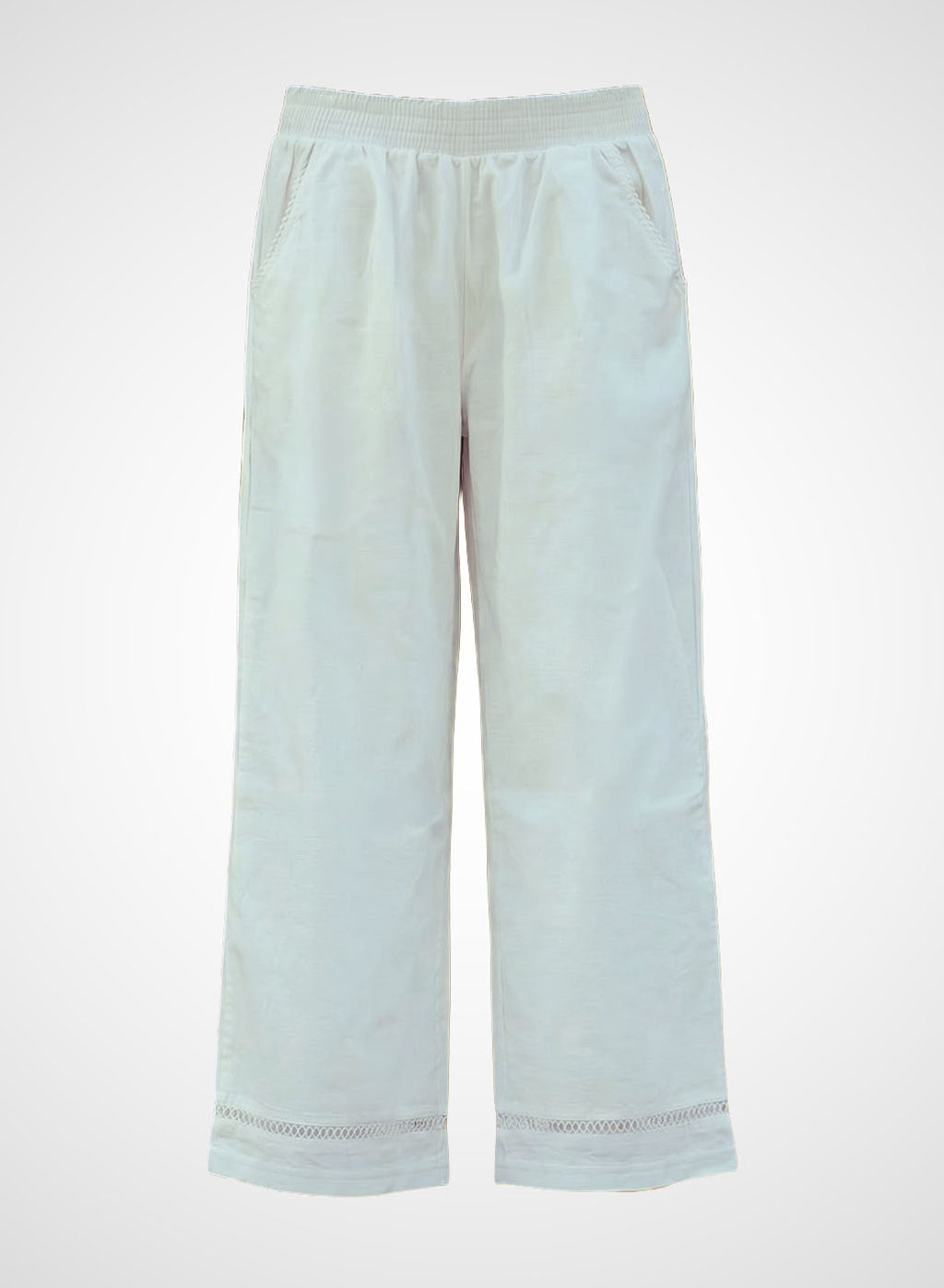 White Linen Blend Daily Wear Palazzos