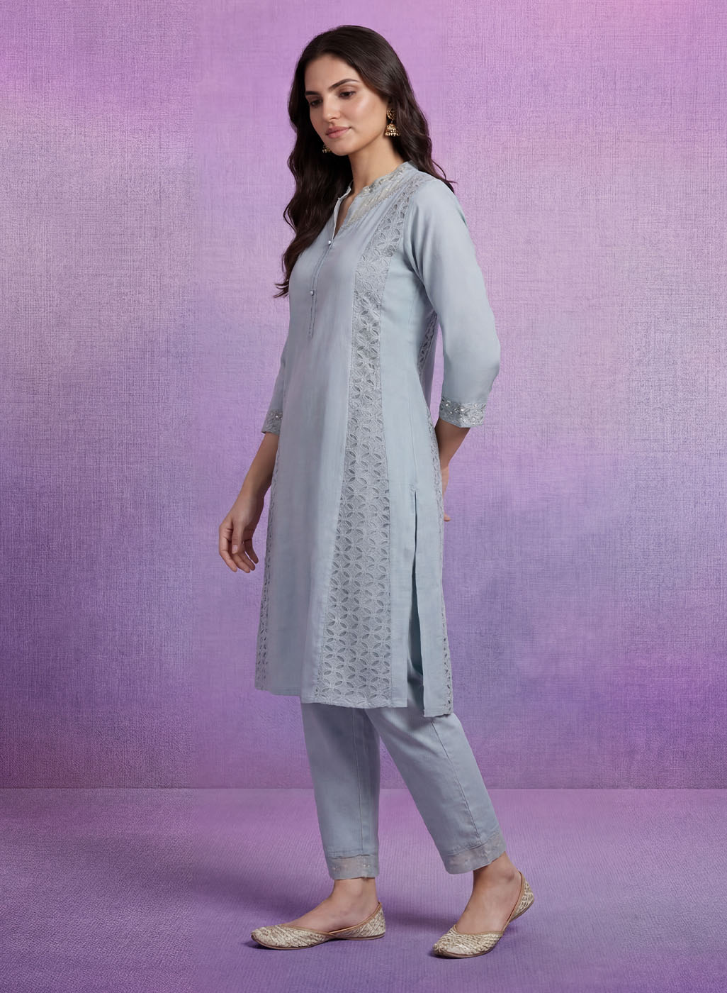 Spa Embroidered A-line Kurta Set