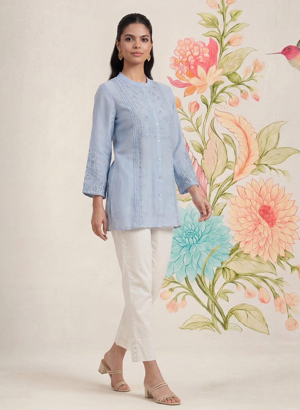 Tiri Spa Monochrome Embroidered Shirt