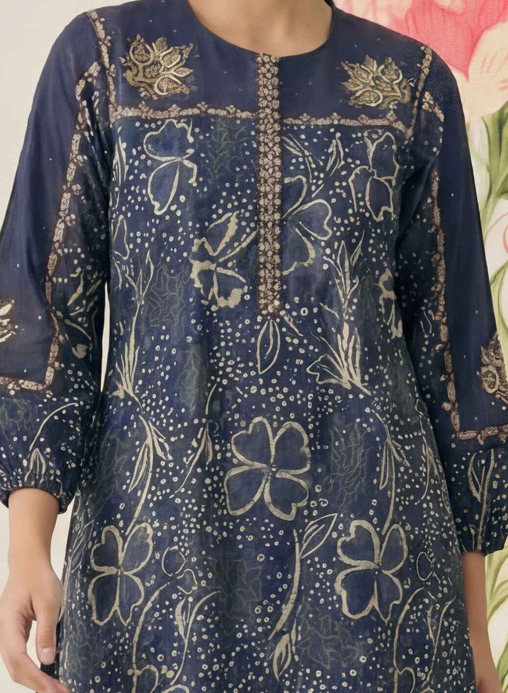 Jhumri Blue Cotton Blend Printed Co-ord Set