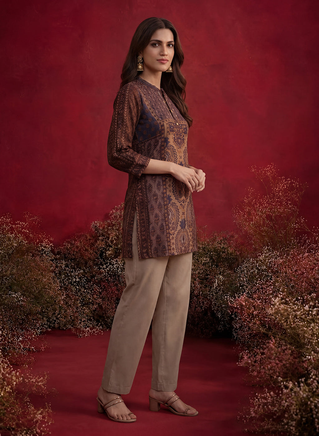 Purple Printed Shantoon Tunic
