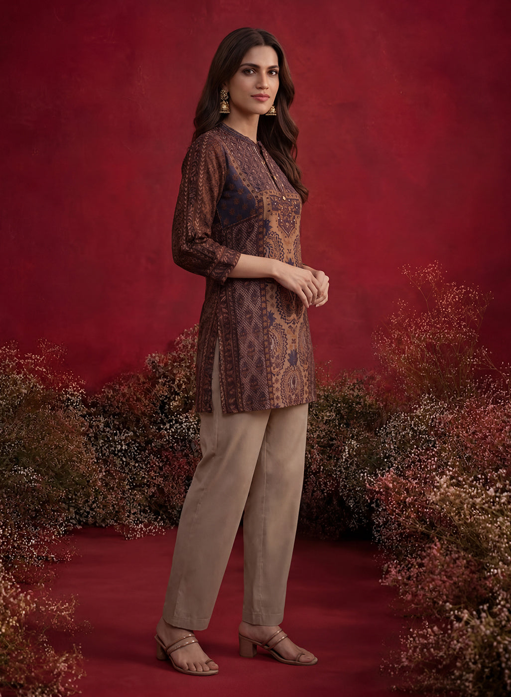 Purple Printed Shantoon Tunic