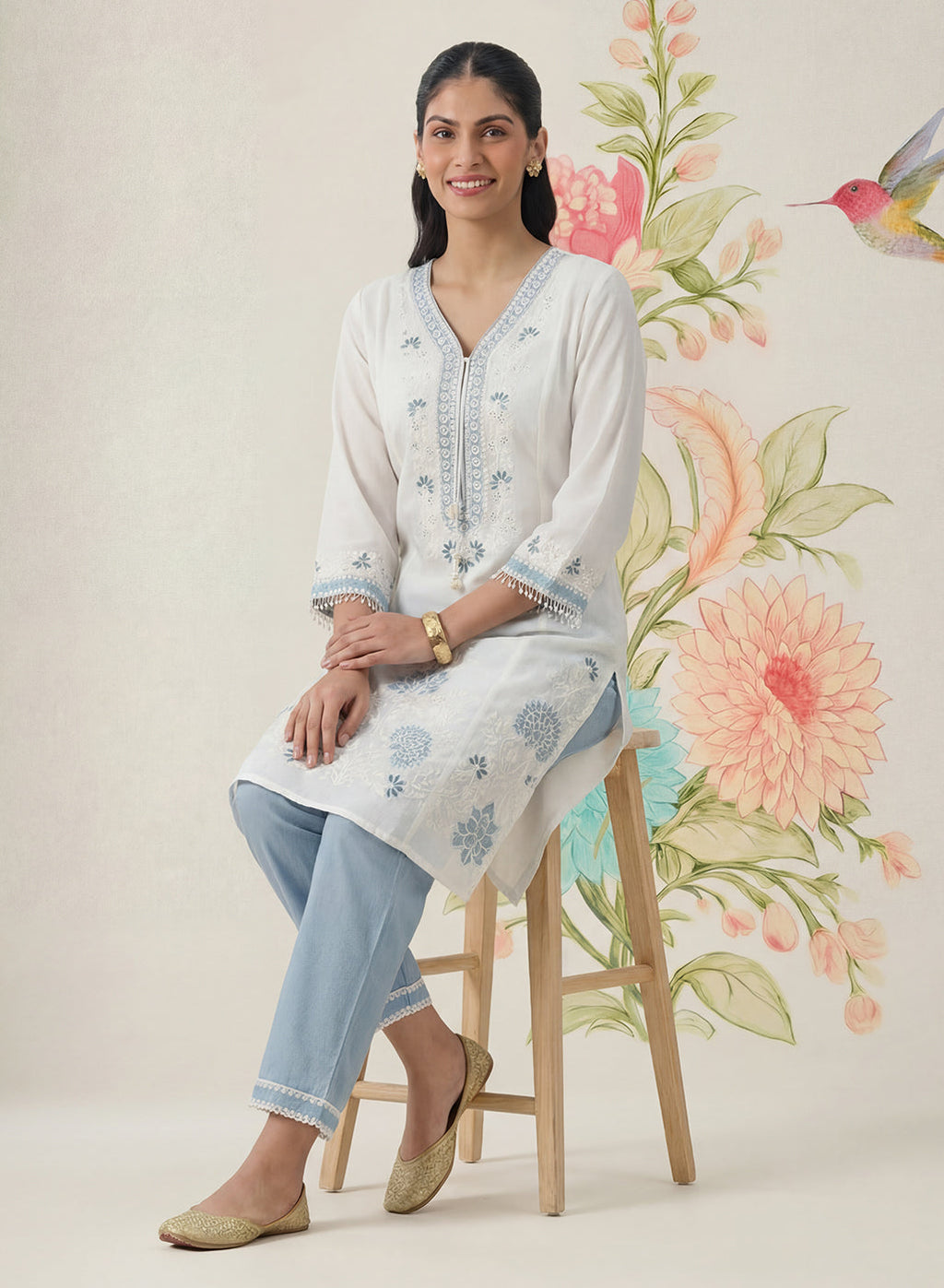 Mysaara Spa Embroidered Georgette Suit Set with Dupatta