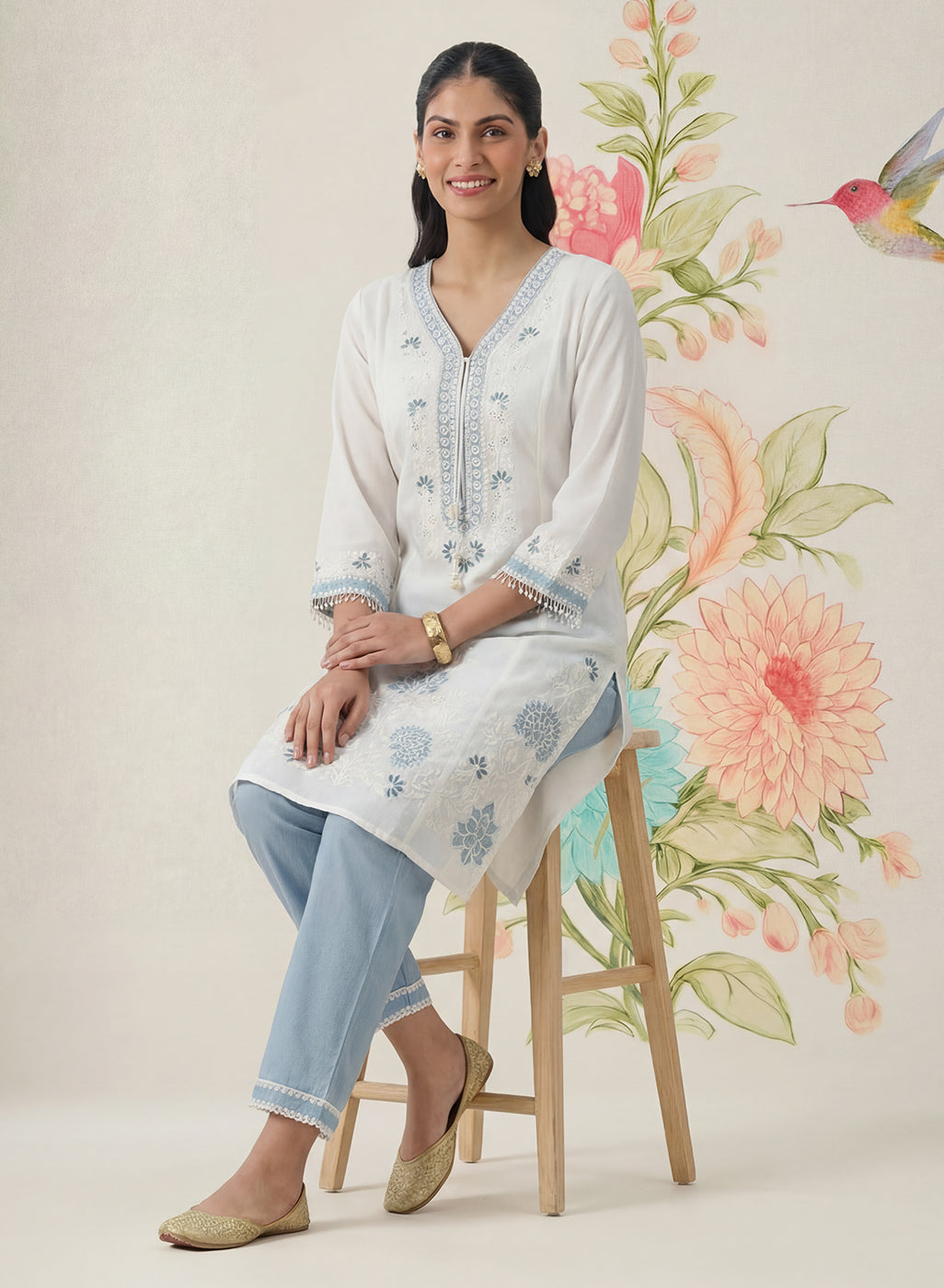 Mysaara Spa Embroidered Georgette Suit Set with Dupatta