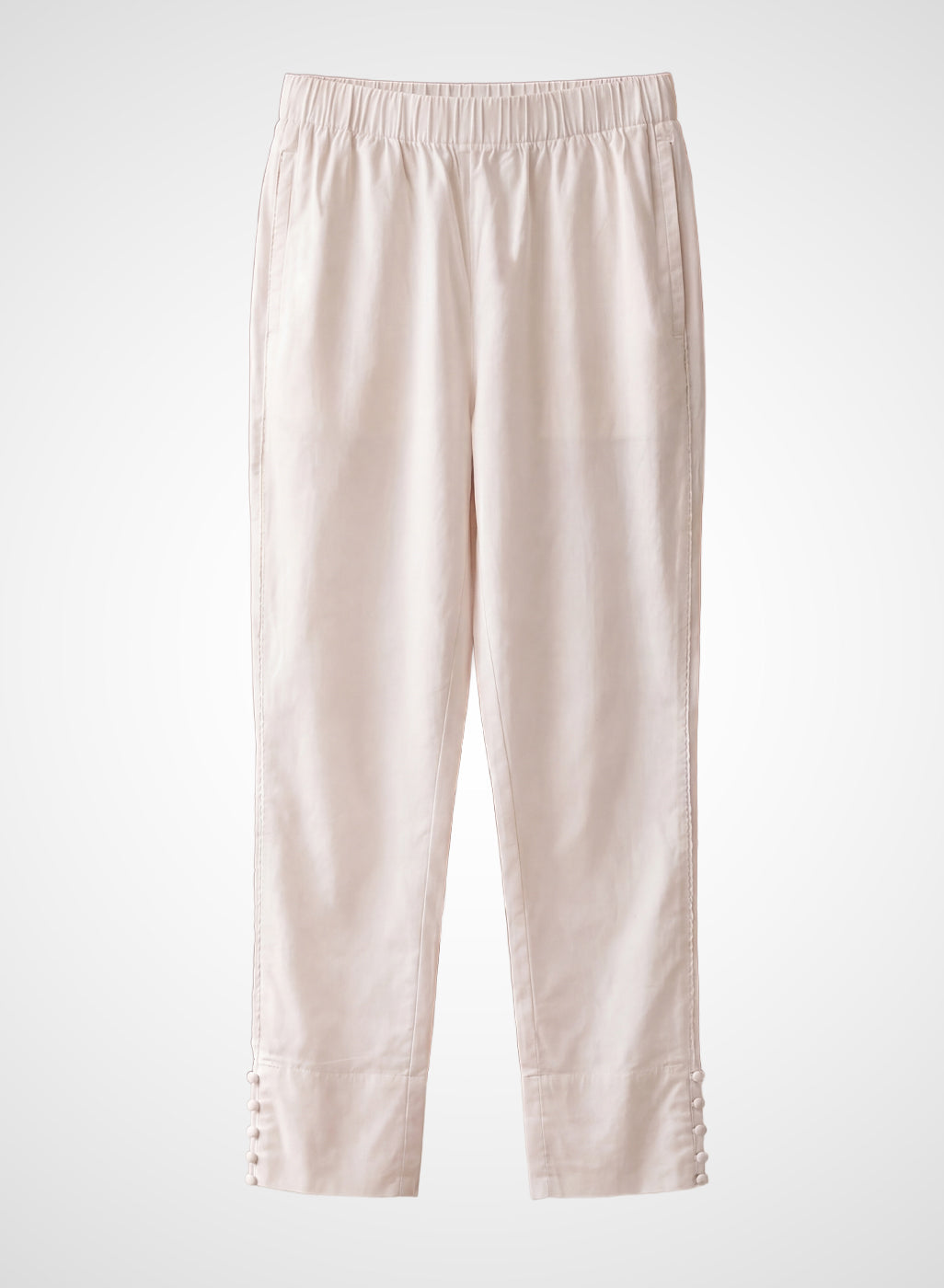 White Lycra Full Length Tapered Fit Pant