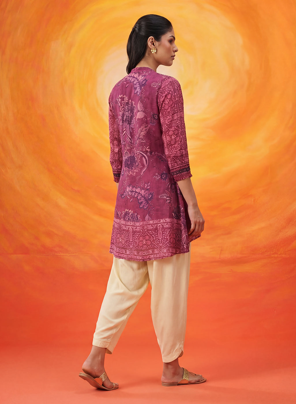Paakhi Dark Pink Printed Shantoon Tunic