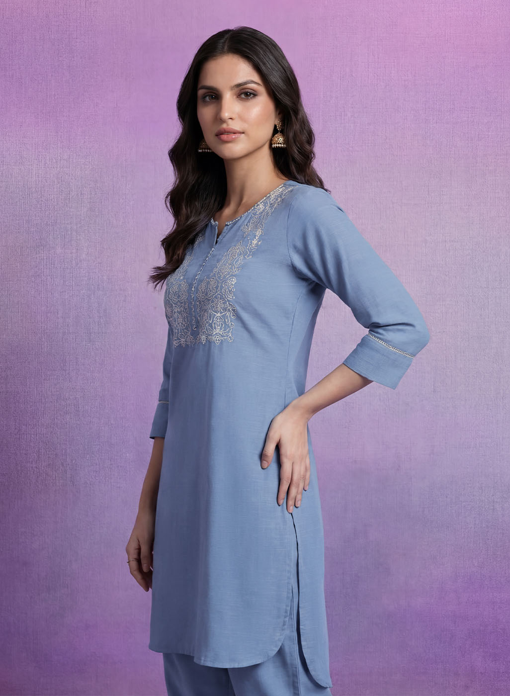 Spa Embroidered Straight Kurta Set