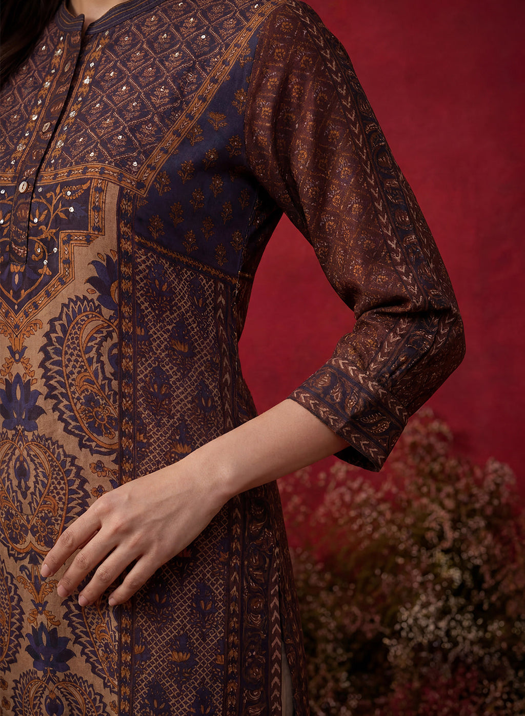 Purple Printed Shantoon Tunic