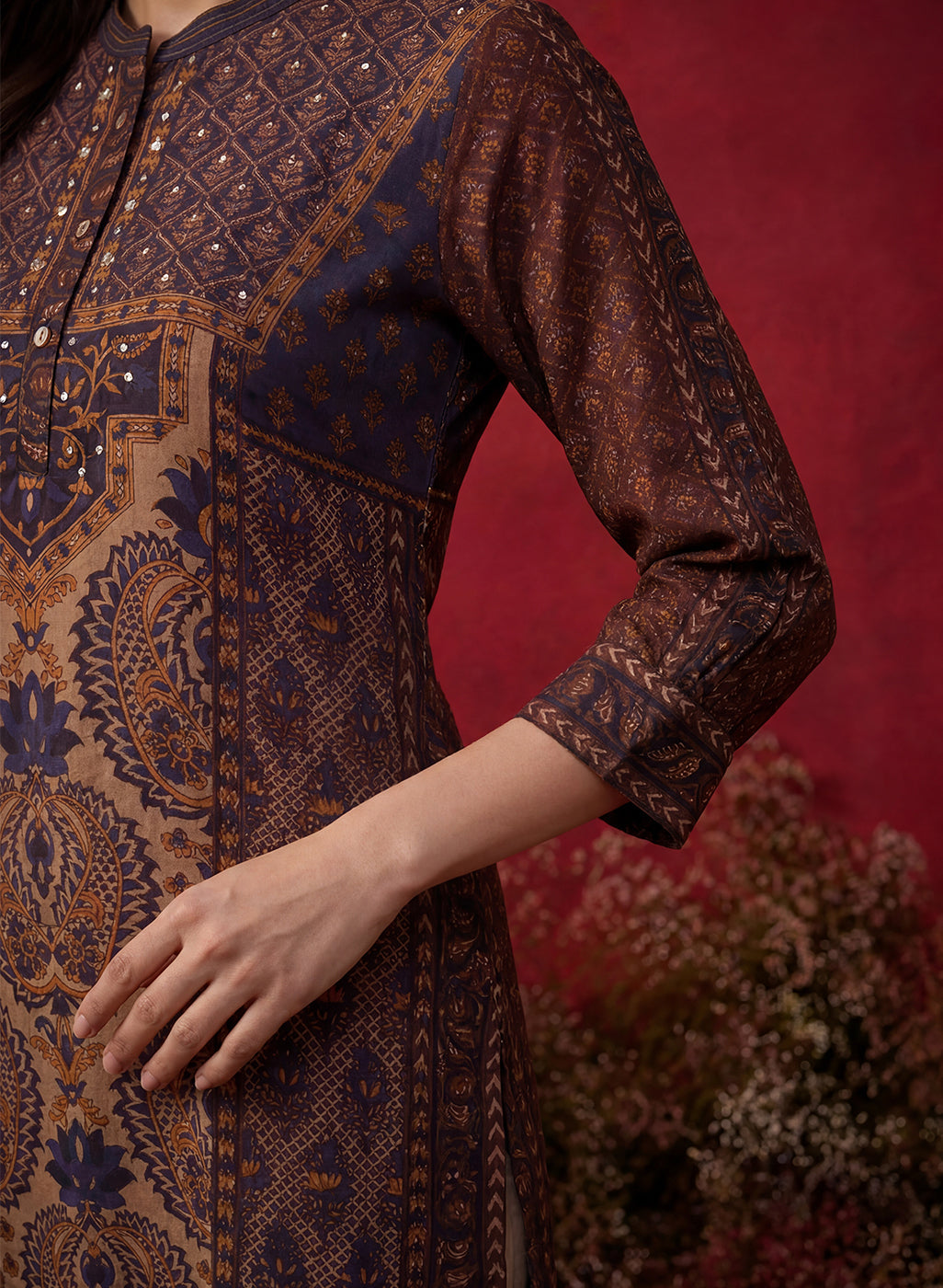 Purple Printed Shantoon Tunic