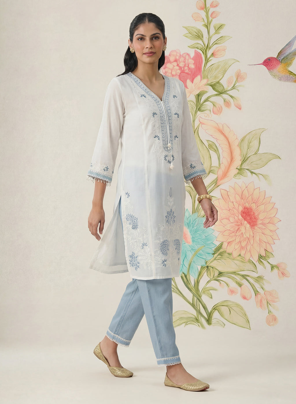 Mysaara Spa Embroidered Georgette Suit Set with Dupatta