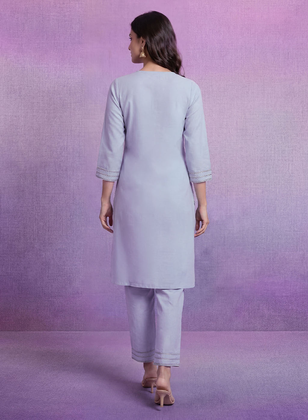 Spa Cotton Blend Embroidered Kurta Set