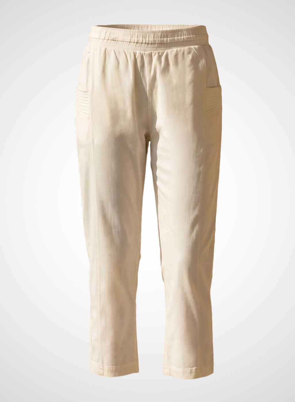 Ivory Cotton Blend Regular Fit Capris